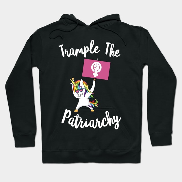 Feminist Unicorn Trample The Patriarchy Activist Flag Resist Hoodie by Shirtsurf